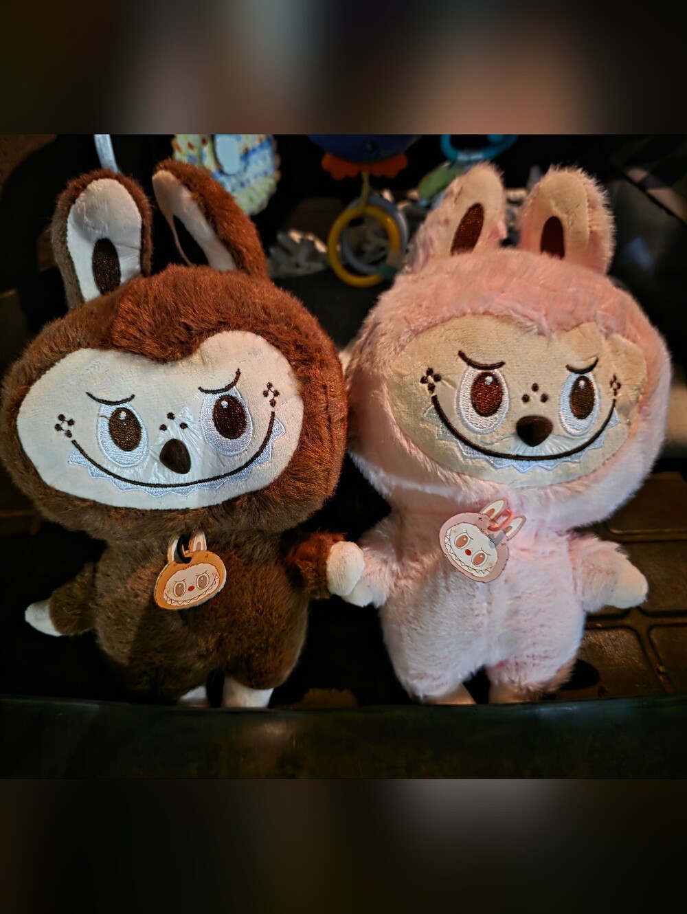 LABUBU Plush Set Of 2 - Brown and Pink Monsters